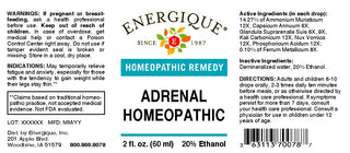 Adrenal Homeopathic 2oz. from Energique® Relieves fatigue and anxiety.