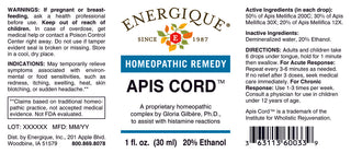 Apis Cord 1 oz. from Energique® Allergic responses from food & more.