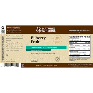 Bilberry Fruit Concentrated <br>Nourishes eyes and supports healthy vision