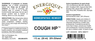 Cough HP - 1 oz. Chest congestion: irritation, thick mucus, cough with smarting in the chest.