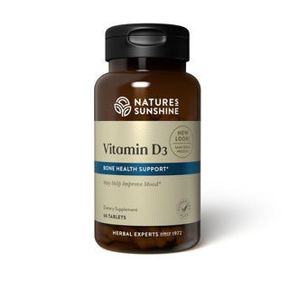 Vitamin D3 (60 tabs)<br>Contributes to bone health and immunity
