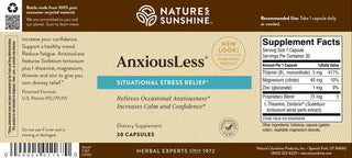 AnxiousLess 30 caps <br>Relieves occasional fatigue & anxiousness