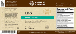 LB-X<!lbx!><br>Encourages waste elimination, supports colon cleansing