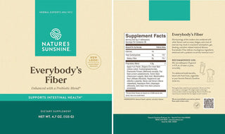 Everybody's Fiber <br>Soothes the intestinal tract - Prebiotics for intestinal health
