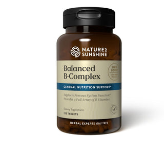 Vitamin B-Complex, Balanced<br>Supports nervous system function & mood
