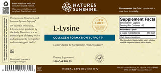 L-Lysine <br>Supports structural system & metabolic homeostasis