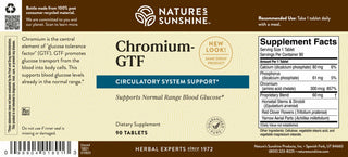 Chromium GTF (90 tabs) <br>Maintains blood sugar levels