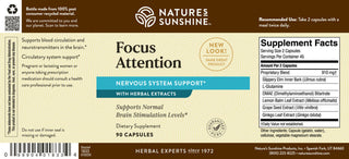 Focus Attention (90 caps)<br>To support brain and circulatory health
