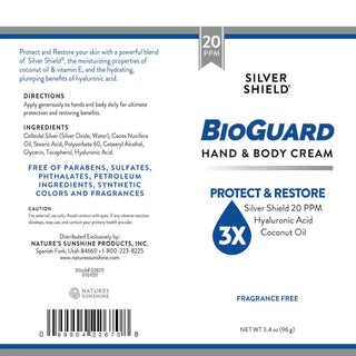 Silver Shield BioGuard Hands & Body Cream<br>Helps skin feel good!