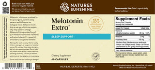 Melatonin Extra (60 caps)<br>Promotes the body's natural sleep rhythm