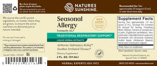 Seasonal Allergy Liq.<br>Respiratory, soothes irritated membranes