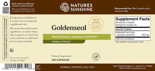 Goldenseal (100 caps)<br>Provides immune system support