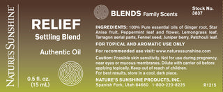 Relief Settling Blend (15ml)<br> Calms and relaxes the body