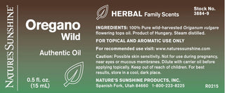 Oregano, Wild (15 ml) <BR>Supports cleansing when used topically
