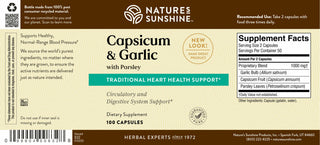 Capsicum & Garlic w/Parsley (100 caps) <br> Cardiovascular health