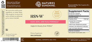 HSN-W<!hsnw!> <br>Traditionally used to support hair, skin and nails