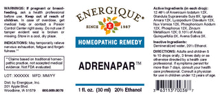 Adrenapar 1 oz. from Energique® Exhaustion, fatigue, forgetfulness.