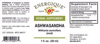 Ashwagandha 1 oz. from Energique® Promotes energy, vitality, fitness.
