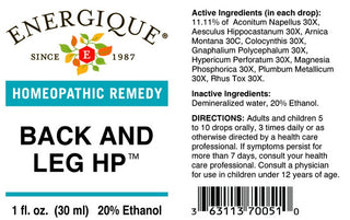 Back And Leg HP 1 oz. from Energique® Formerly known as Sciatica HP.
