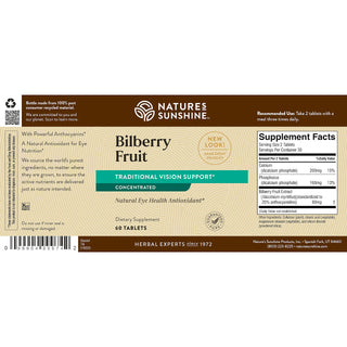 Bilberry Fruit Concentrated <br>Nourishes eyes and supports healthy vision
