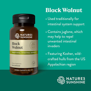Black Walnut <br>May help to repel unwanted intestinal invaders