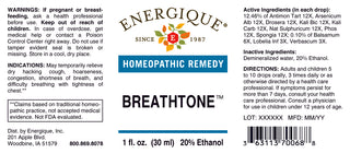 Breathtone 1oz. from Energique® Dry cough, hoarseness, congestion
