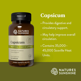 Capsicum  <br>Supports digestive system & blood circulation
