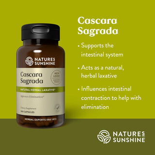 Cascara Sagrada<br>Acts as a natural, herbal laxative