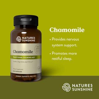 Chamomile <br>Nervous system support- Promotes restful sleep
