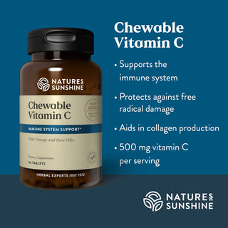 Vitamin C (90 chewable tabs)<br> Protects against free radical damage
