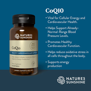 CoQ10<br>Reduces oxidative stress, boosts energy production