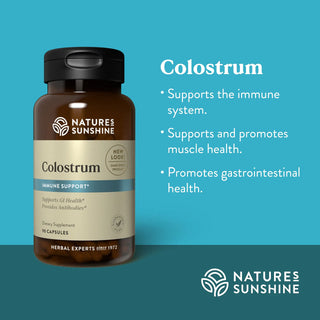 Colostrum <br>Promotes muscle health and gastrointestinal health.
