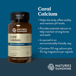 Coral Calcium <br>Offset acidity, maintains pH levels, strong bones & teeth
