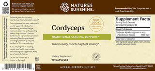 Cordyceps <br>Promotes energy, stamina, endurance, strength, lung function