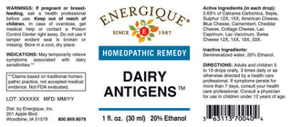 Dairy Antigens 1 oz. from Energique® Allergies due to dairy products.
