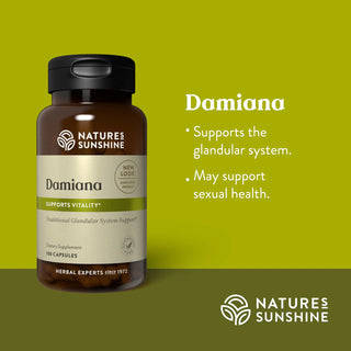 Damiana<br>Supports the glandular system and vitality
