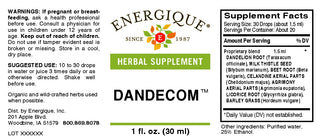 Dandecom 1 oz. from Energique® Liver health and detoxification.