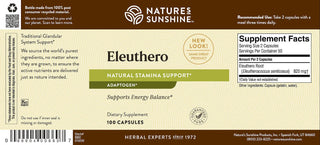 Eleuthero<br>Supports energy, stamina and endurance