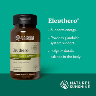 Eleuthero<br>Supports energy, stamina and endurance
