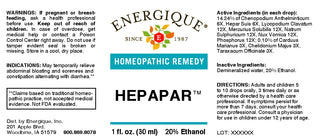 Hepapar 1 oz. from Energique® Bloating, constipation, diarrhea.
