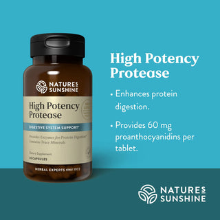 Protease, High Potency (60 caps)<br>Enhances protein digestion