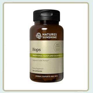 Hops<br>Helps calm the nervous system - restful sleep
