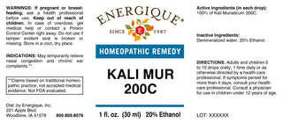 Kali Mur 200c 1 oz. from Energique® Nasal congestion, ear complaints