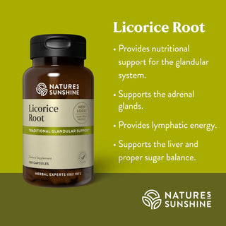 Licorice Root <br>Supports glandular, cardiovascular and respiratory health