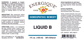 Liquid B 4 oz. from Energique® Irritability, nervousness, eczema