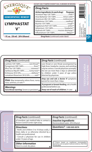 Lymphastat V 1oz. from Energique® Relieves fever, runny nose, achiness