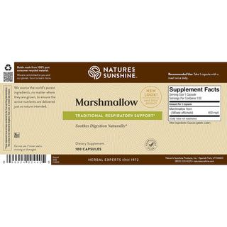 Marshmallow<br>Soothing mucilage to ease gastrointestinal irritation