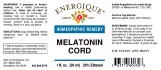 Melatonin Cord 1 oz. from Energique® Relieves altered sleep patterns.