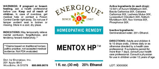 Mentox HP 1 oz. from Energique® Confusion, forgetfulness, melancholy.