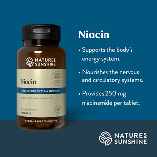 Niacin<br>Supports nervous, circulatory systems & energy levels